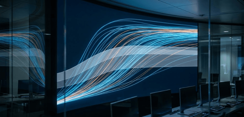 Simulações de Monte Carlo com múltiplas curvas de equity sobrepostas em painel financeiro moderno