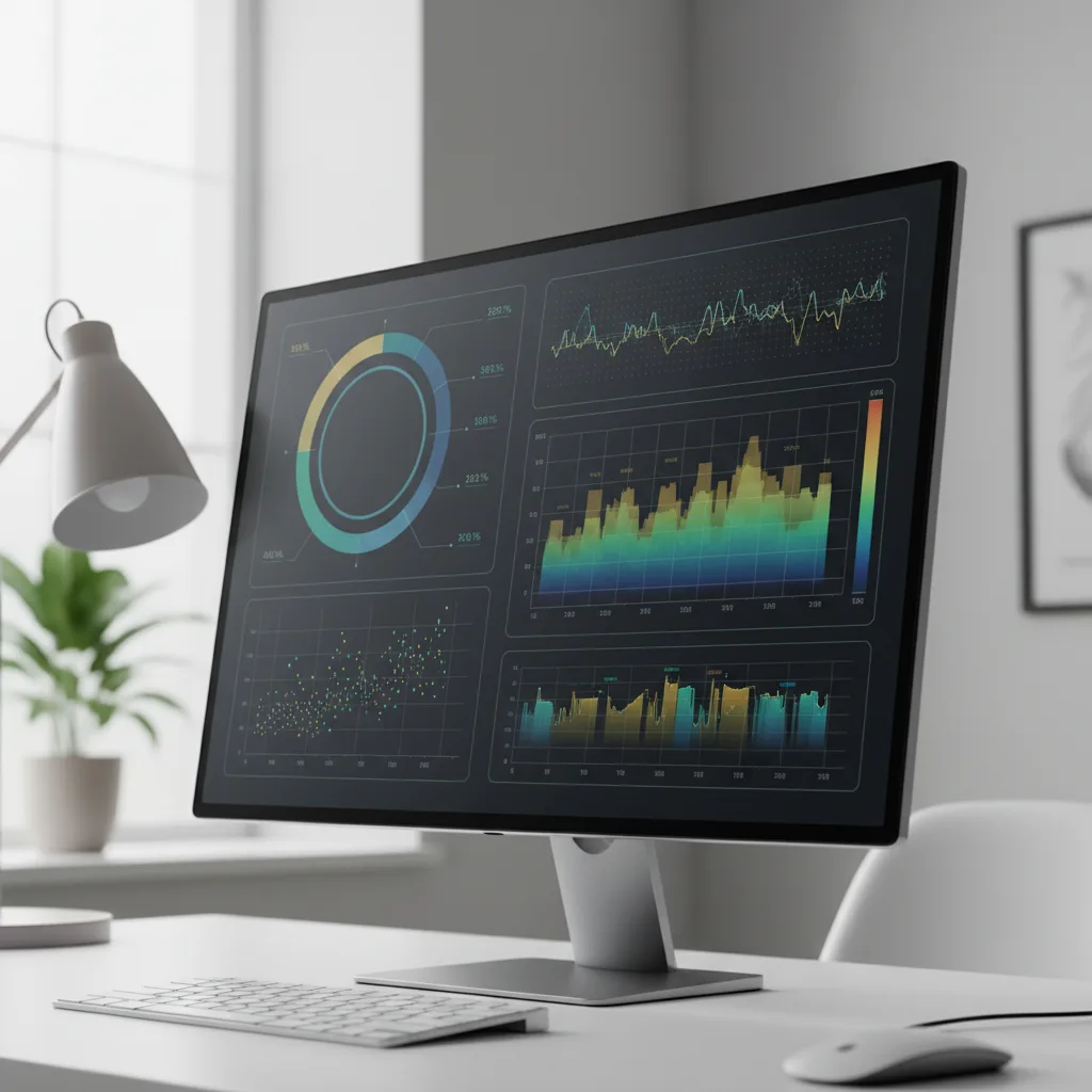 Visualização de dados em um dashboard clean, mostrando gráficos e a análise de correlação para um portfólio quant.