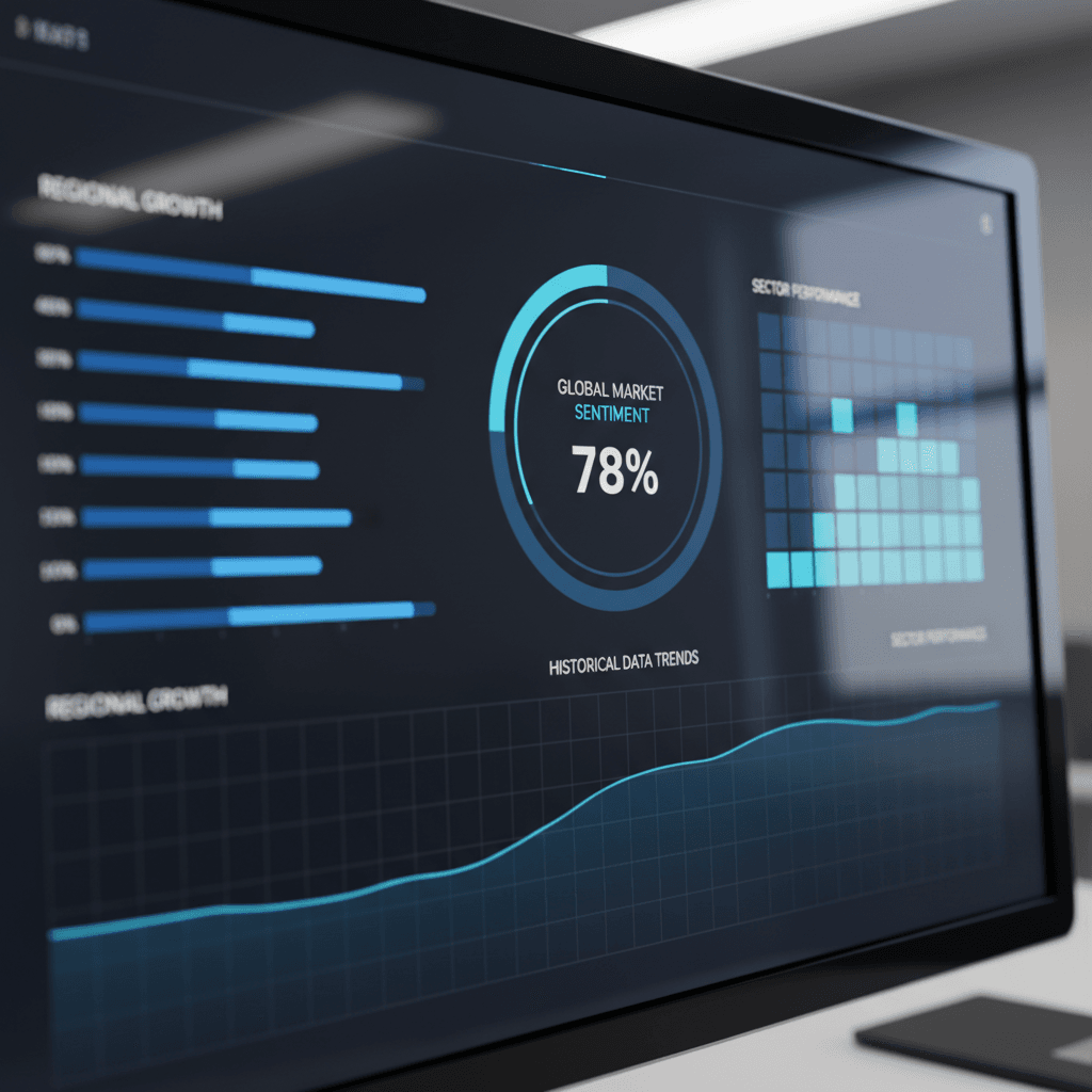 Dashboard profissional com gráficos limpos e visualização de dados, demonstrando a análise de um filtro de regime de mercado.