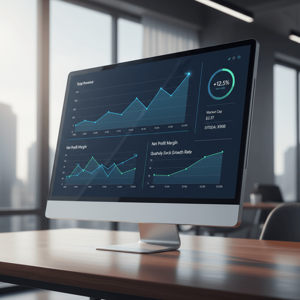 A clean data visualization dashboard with professional charts and graphs for financial analysis.