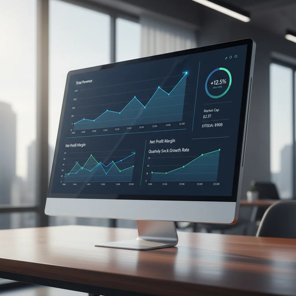 A clean data visualization dashboard with professional charts and graphs for financial analysis.