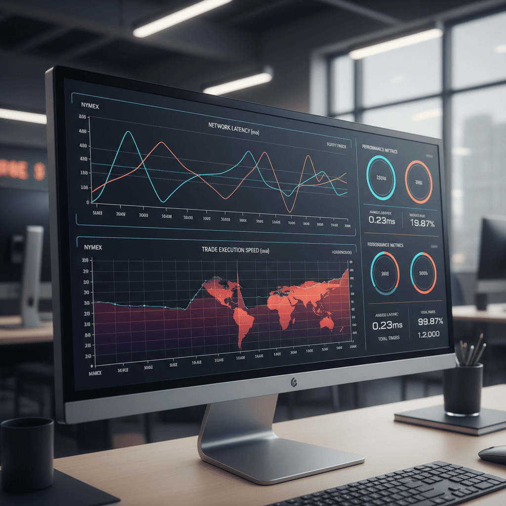 Dashboard profissional com gráficos claros e visualização de dados para análise de performance e latência.
