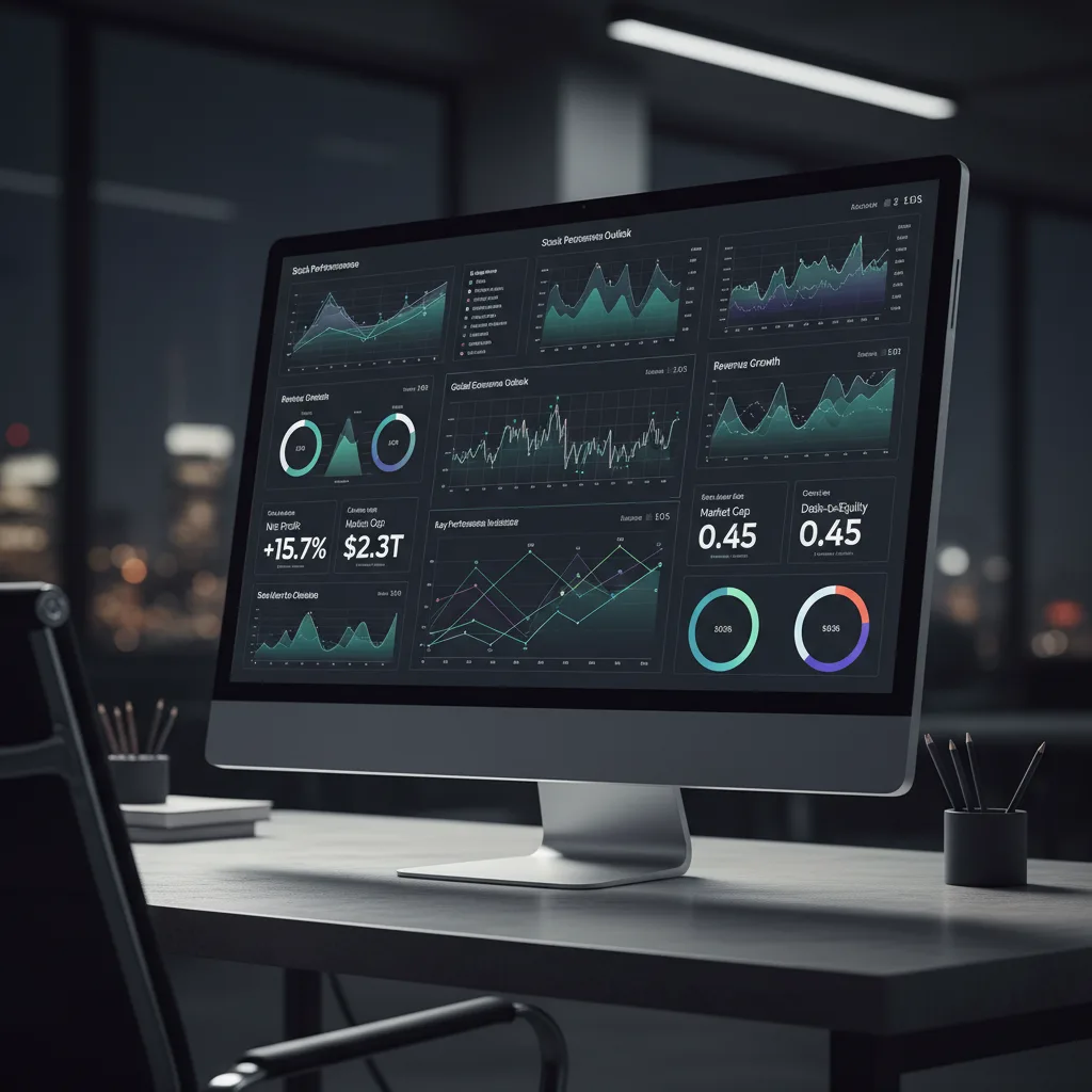 Dashboard profissional com visualização de dados e gráficos detalhados, representando a análise por trás de estratégias de execução algorítmica.