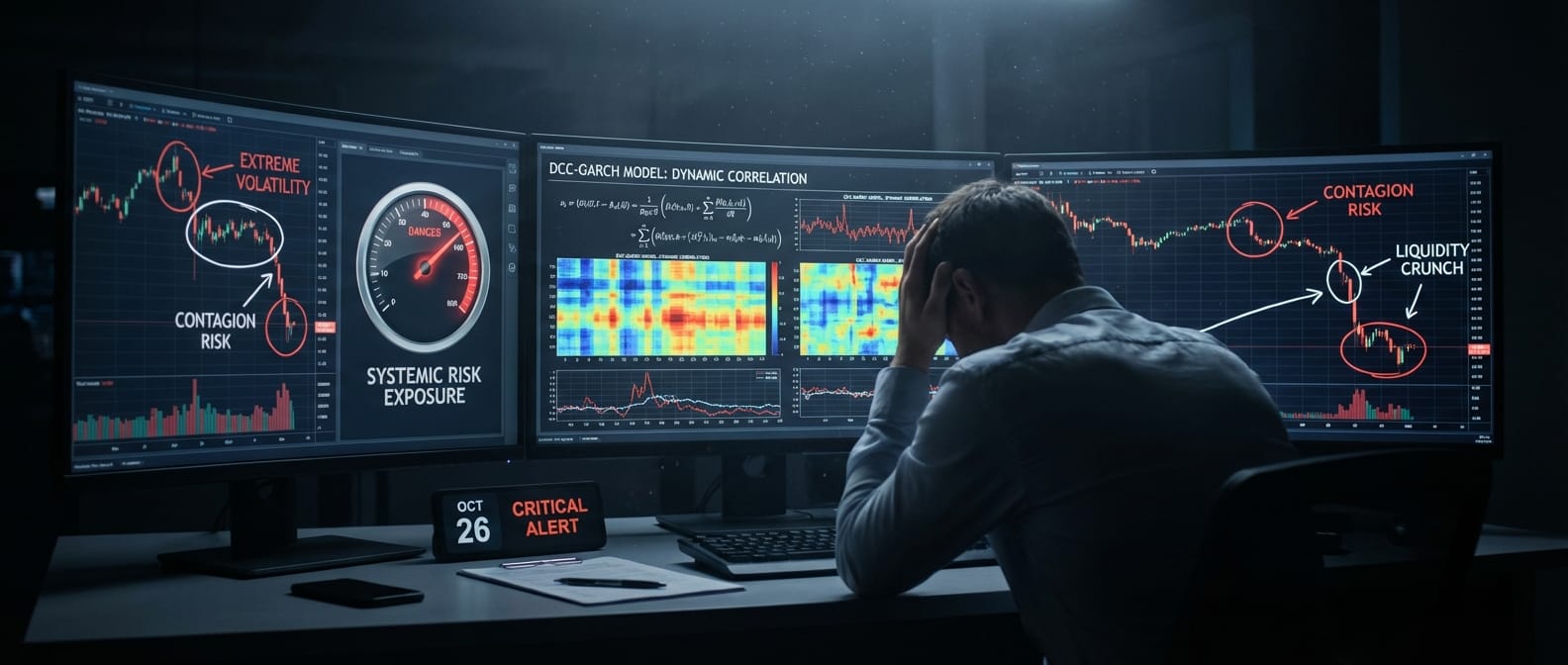 Dashboard profissional de algo-trading aplicando a análise de correlação dinâmica em períodos de crise para gestão de risco.